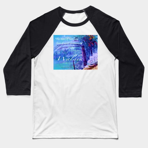 Thoreau Walden Pond Baseball T-Shirt by KayeDreamsART